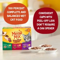 Meow Mix Tender Favorites Poultry & Beef Cat Food Trays Variety Pack -Furry Friends 100237 PT3. AC SS1800 V1670940345