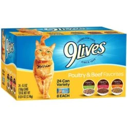 9 Lives Poultry & Beef Favorites Variety Pack Canned Cat Food