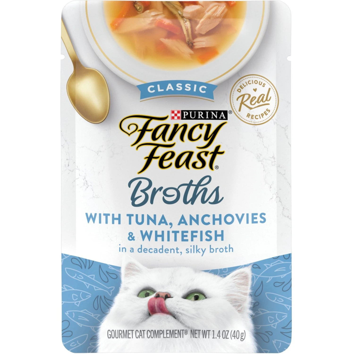 Fancy Feast Classic Broths With Tuna, Anchovies & Whitefish Supplemental Wet Cat Food Pouches 3 Fancy Feast Classic Broths With Tuna, Anchovies & Whitefish Supplemental Wet Cat Food Pouches