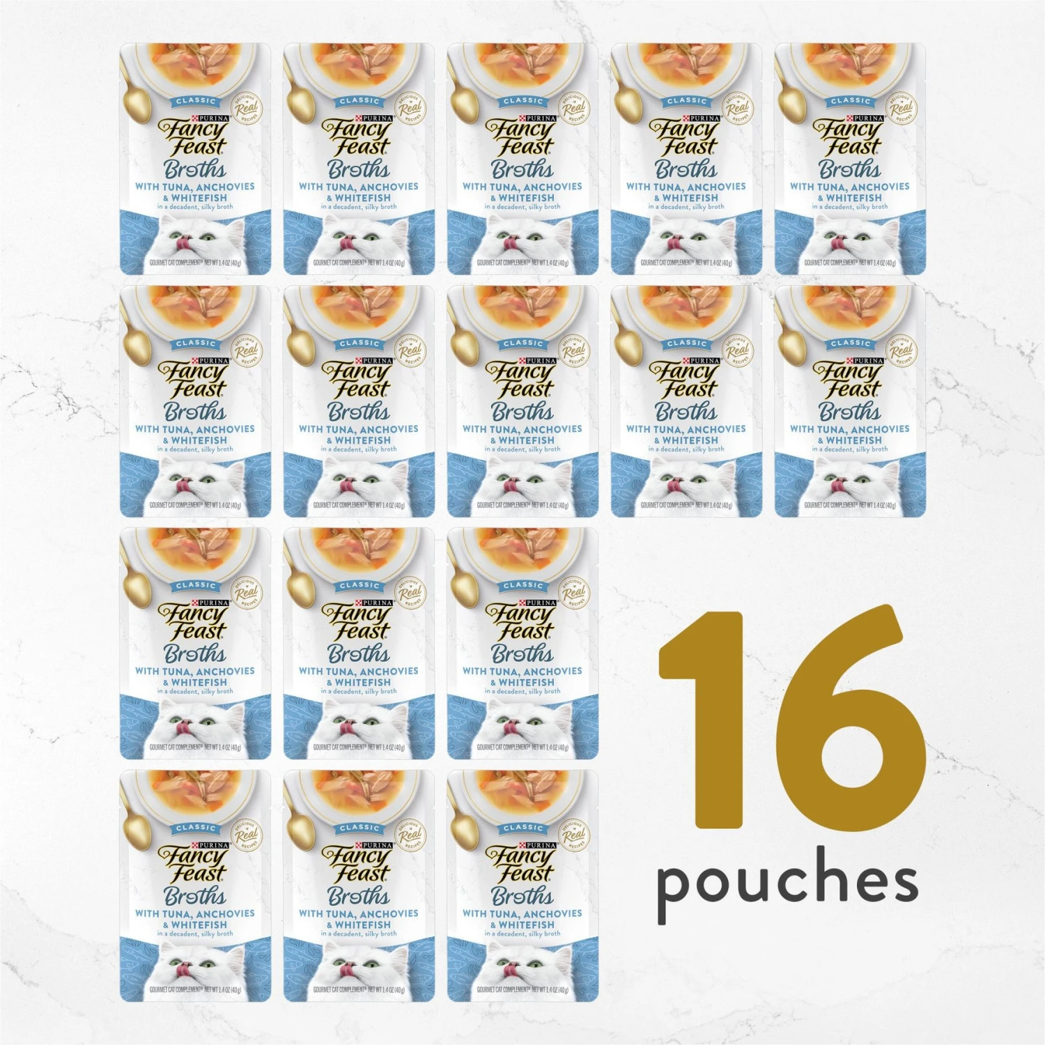 Fancy Feast Classic Broths With Tuna, Anchovies & Whitefish Supplemental Wet Cat Food Pouches 9 Fancy Feast Classic Broths With Tuna, Anchovies & Whitefish Supplemental Wet Cat Food Pouches - Image 7
