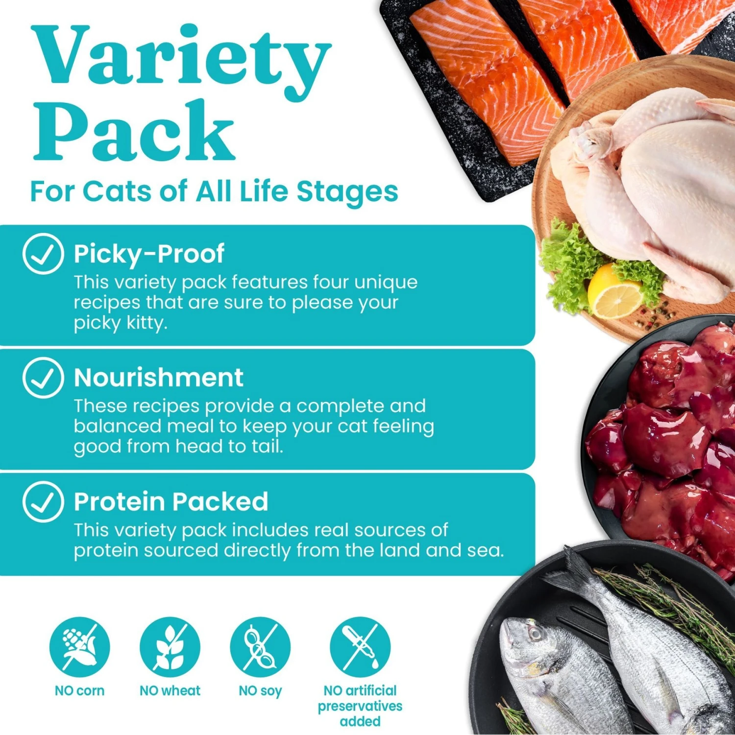 Solid Gold Surf & Turf Variety Pack Wet Cat Food, 3-oz Can, Case Of 12 6 Solid Gold Surf & Turf Variety Pack Wet Cat Food, 3-oz Can, Case Of 12 - Image 4