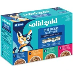 Solid Gold Five Oceans Variety Pack Wet Cat Food, 3-oz Can, Case Of 12