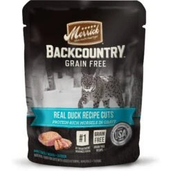 Merrick Backcountry Grain-Free Morsels In Gravy Real Duck Recipe Cuts Cat Food Pouches