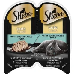 Sheba Perfect Portions Grain-Free Sustainable Tuna Cuts In Gravy Entree Adult Wet Cat Food Trays