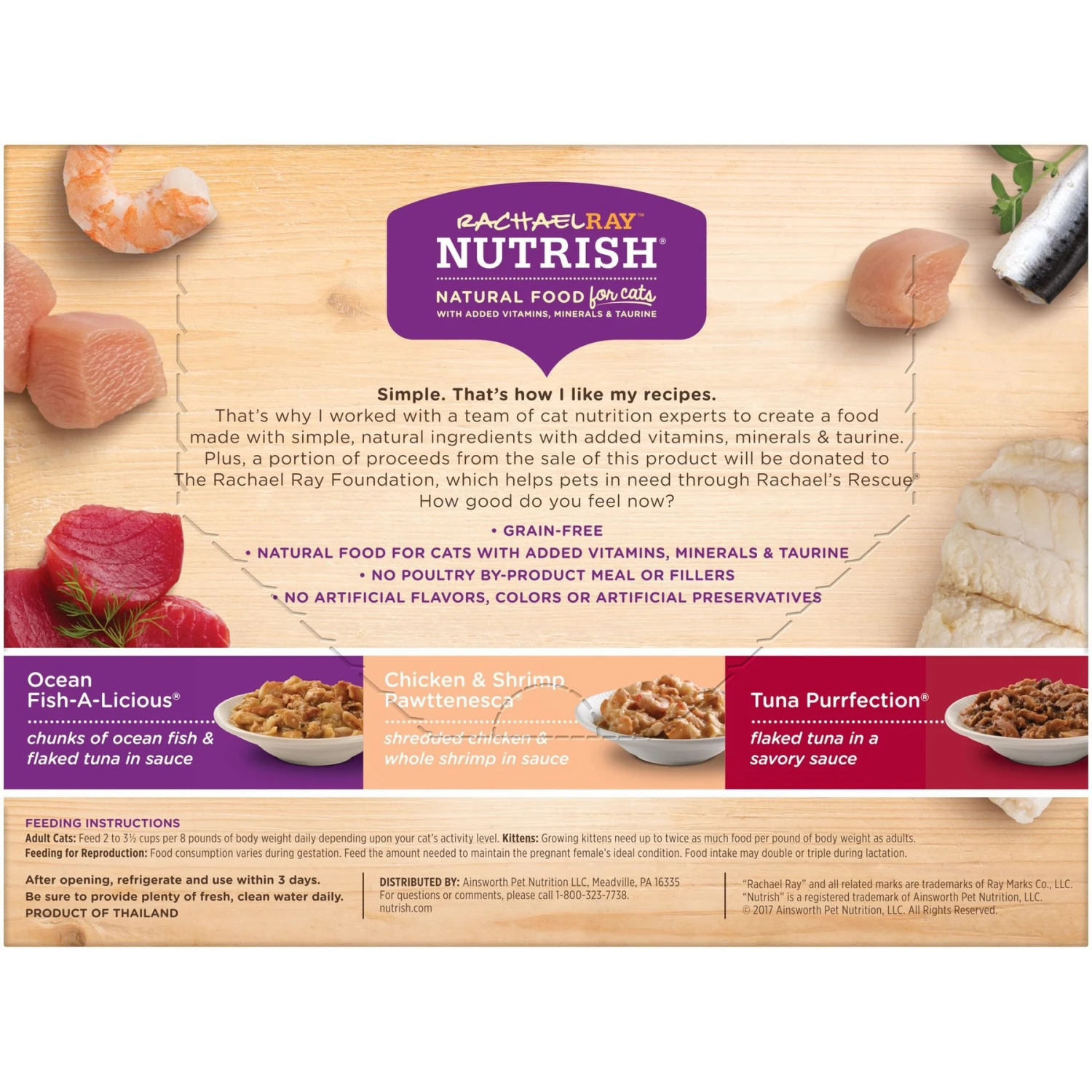 Rachael Ray Nutrish Ocean Lovers Variety Pack Natural Grain-Free Wet Cat Food 4 Rachael Ray Nutrish Ocean Lovers Variety Pack Natural Grain-Free Wet Cat Food - Image 2