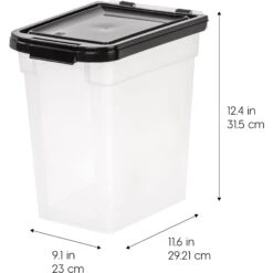 IRIS USA WeatherPro Dog, Cat, Bird & Small-Pet Food Storage Bin Airtight Container -Furry Friends 105871 PT1. AC SS1800 V1680796093