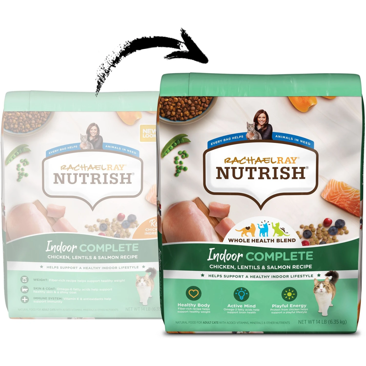 Rachael Ray Nutrish Indoor Complete Chicken With Lentils & Salmon Recipe Natural Dry Cat Food 4 Rachael Ray Nutrish Indoor Complete Chicken With Lentils & Salmon Recipe Natural Dry Cat Food - Image 2