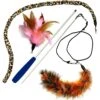 Pet Fit For Life 3 Feather Dual Rod Wand Cat Toy