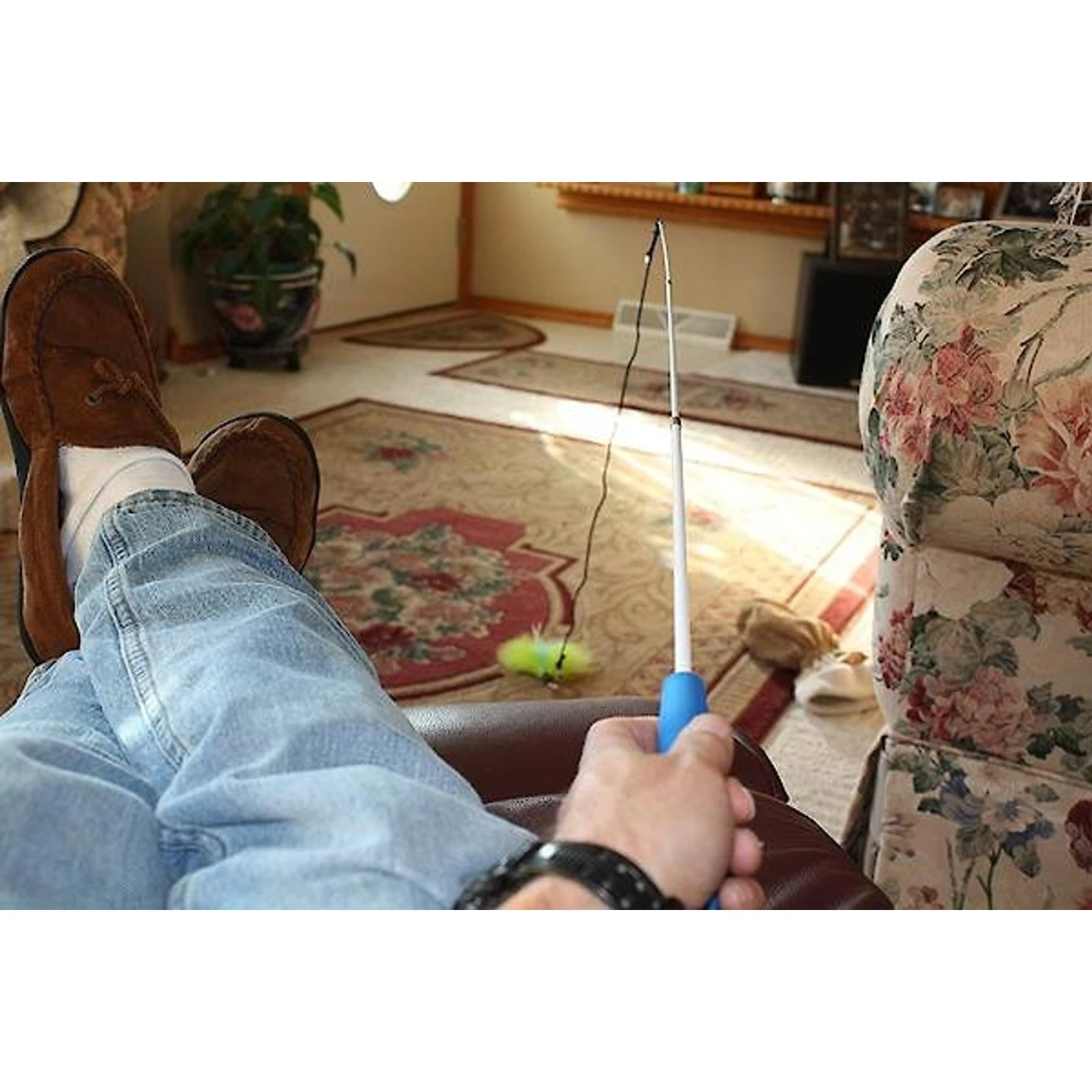 Pet Fit For Life 2 Feather Retractable Wand Cat Toy, Blue & Green 9 Pet Fit For Life 2 Feather Retractable Wand Cat Toy, Blue & Green - Image 7