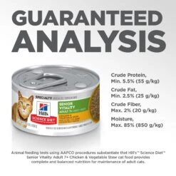 Hill's Science Diet Adult 7+ Senior Vitality Chicken & Vegetable Stew Canned Cat Food 16 Hill's Science Diet Adult 7+ Senior Vitality Chicken & Vegetable Stew Canned Cat Food -Furry Friends 109371 PT7. AC SS1800 V1597972602