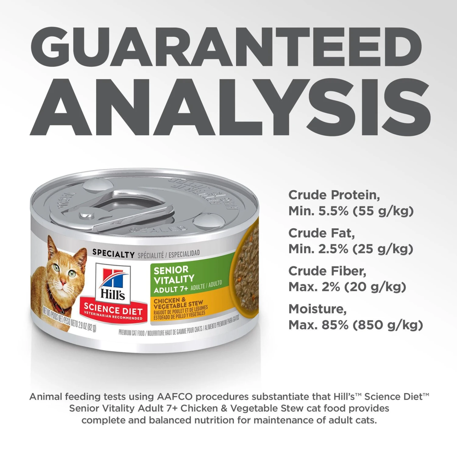 Hill's Science Diet Adult 7+ Senior Vitality Chicken & Vegetable Stew Canned Cat Food 9 Hill's Science Diet Adult 7+ Senior Vitality Chicken & Vegetable Stew Canned Cat Food - Image 7