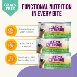 Health Extension Grain-Free Chicken & Duck Recipe Canned Cat Food -Furry Friends 110303 PT4. AC SS1800 V1693235530