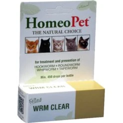 HomeoPet WRM Clear Dewormer For Hookworms, Roundworms, Tapeworms & Whipworms For Cats