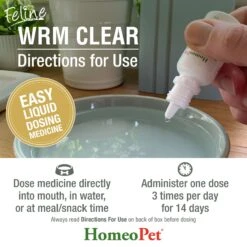 HomeoPet WRM Clear Dewormer For Hookworms, Roundworms, Tapeworms & Whipworms For Cats 12 HomeoPet WRM Clear Dewormer For Hookworms, Roundworms, Tapeworms & Whipworms For Cats -Furry Friends 110735 PT4. AC SS1800 V1689368712