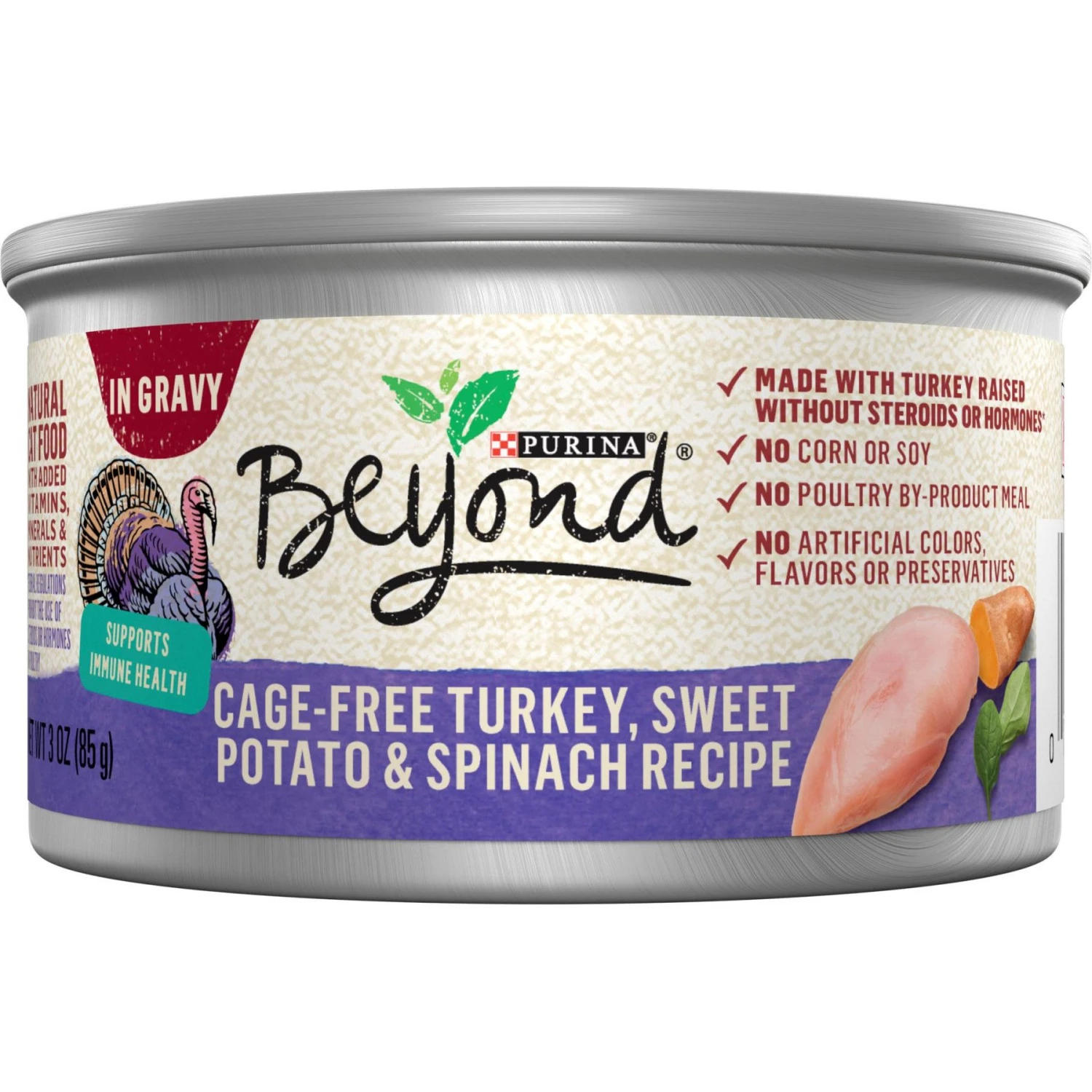 Purina Beyond Cage-Free Turkey, Sweet Potato & Spinach Recipe In Gravy Canned Cat Food 3 Purina Beyond Cage-Free Turkey, Sweet Potato & Spinach Recipe In Gravy Canned Cat Food