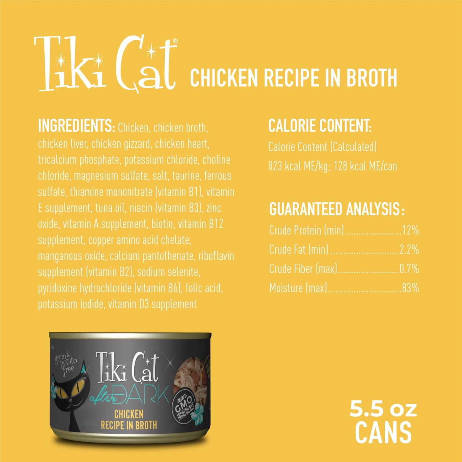 Tiki Cat After Dark Chicken Canned Cat Food 5 Tiki Cat After Dark Chicken Canned Cat Food - Image 3