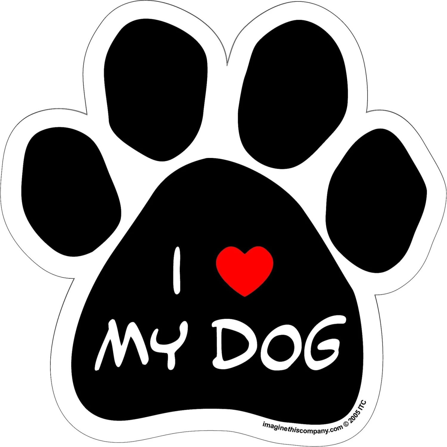 Imagine This Company "I Love My Dog" Magnet, Paw Shape 3 Imagine This Company "I Love My Dog" Magnet, Paw Shape