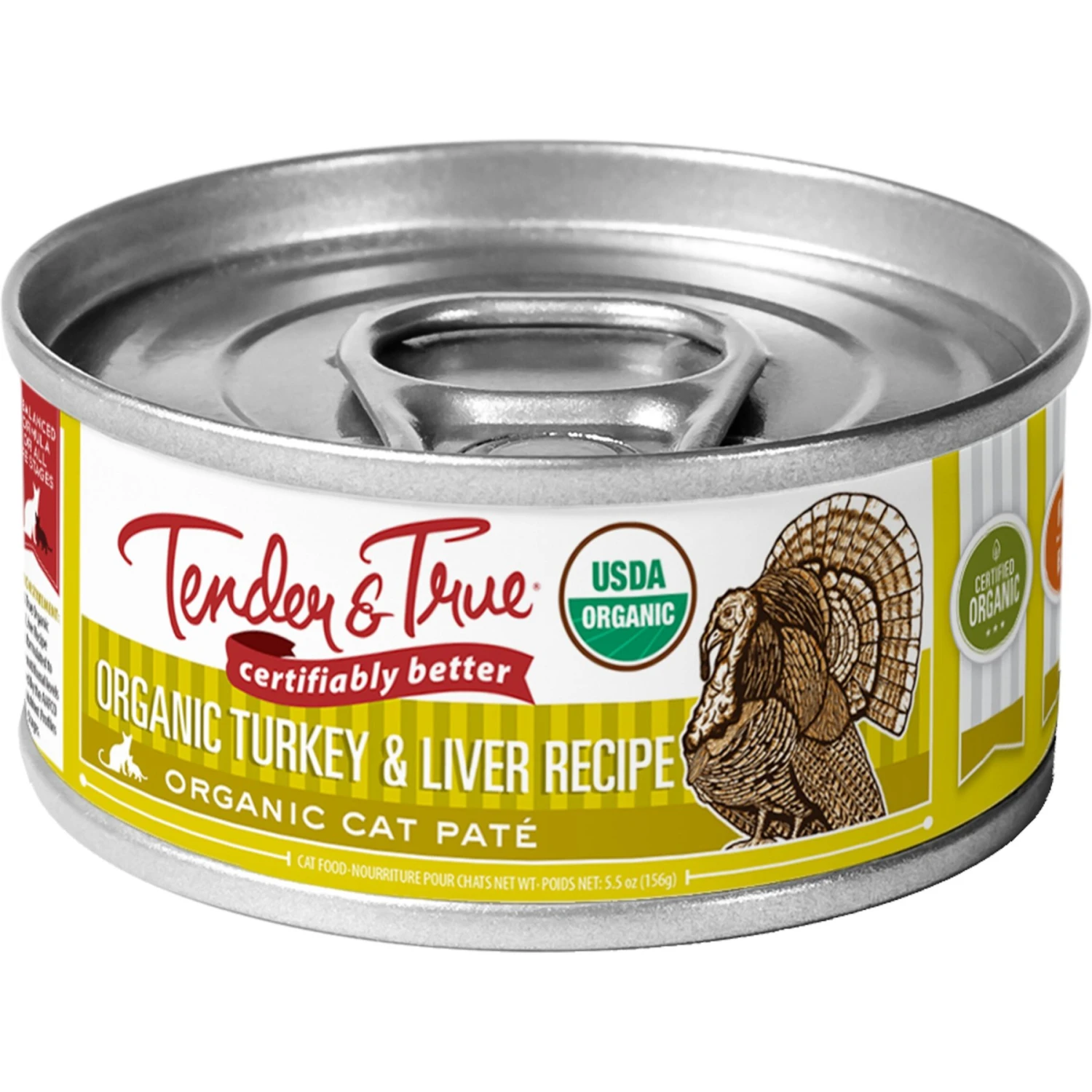 Tender & True Organic Turkey & Liver Recipe Grain- Free Canned Cat Food 3 Tender & True Organic Turkey & Liver Recipe Grain- Free Canned Cat Food
