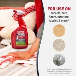 Nature's Miracle Advanced Cat Enzymatic Stain Remover & Odor Eliminator Spray, Sunny Lemon, 32-oz Bottle -Furry Friends 115425 PT4. AC SS1800 V1701453357