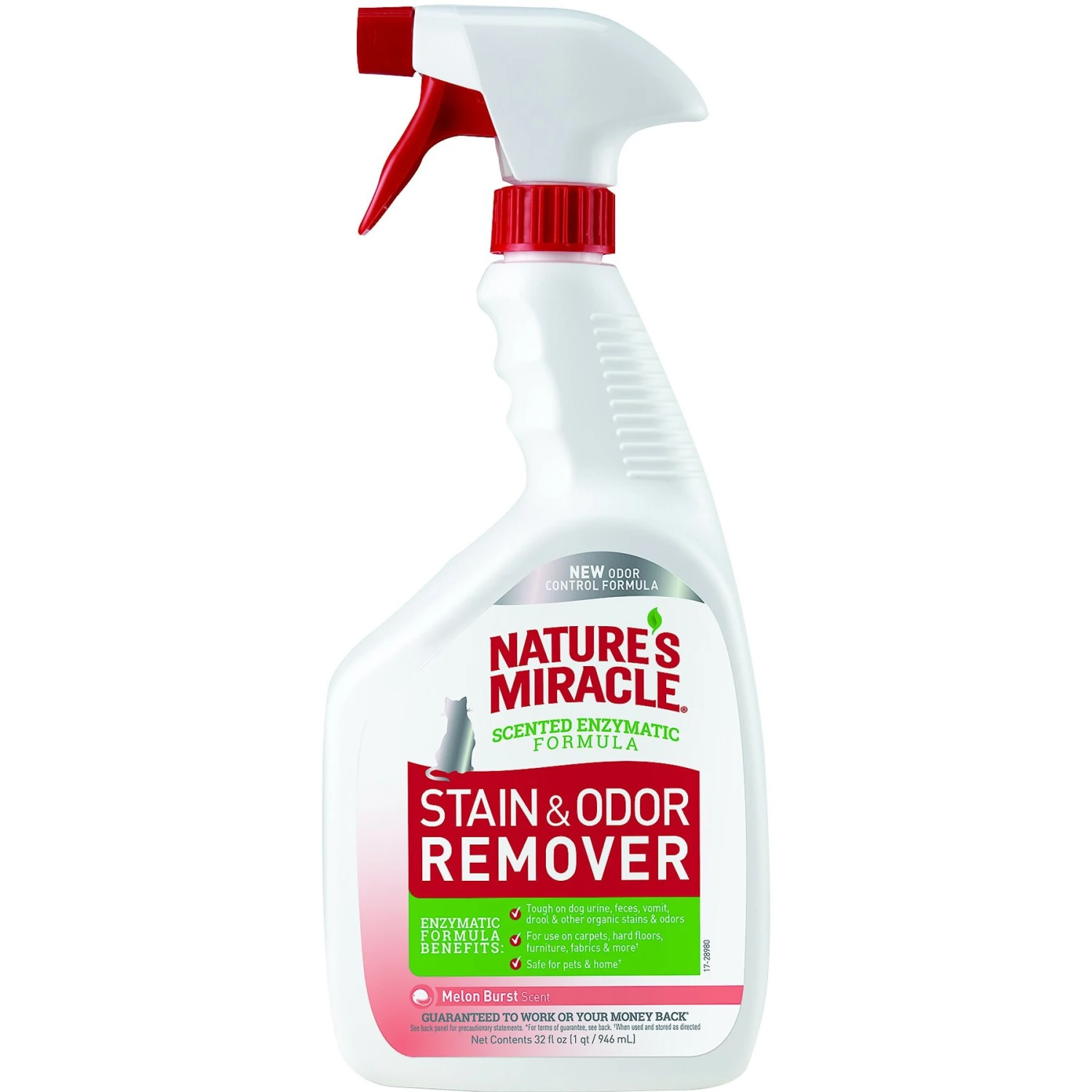 Nature's Miracle Cat Enzymatic Stain Remover & Odor Eliminator Spray, Melon Burst Scent, 32-oz Bottle 3 Nature's Miracle Cat Enzymatic Stain Remover & Odor Eliminator Spray, Melon Burst Scent, 32-oz Bottle