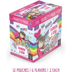 BFF Rainbow A Gogo Variety Pack Wet Cat Food Pouches, 3-oz, Case Of 12 -Furry Friends 115899 PT1. AC SS1800 V1644910969