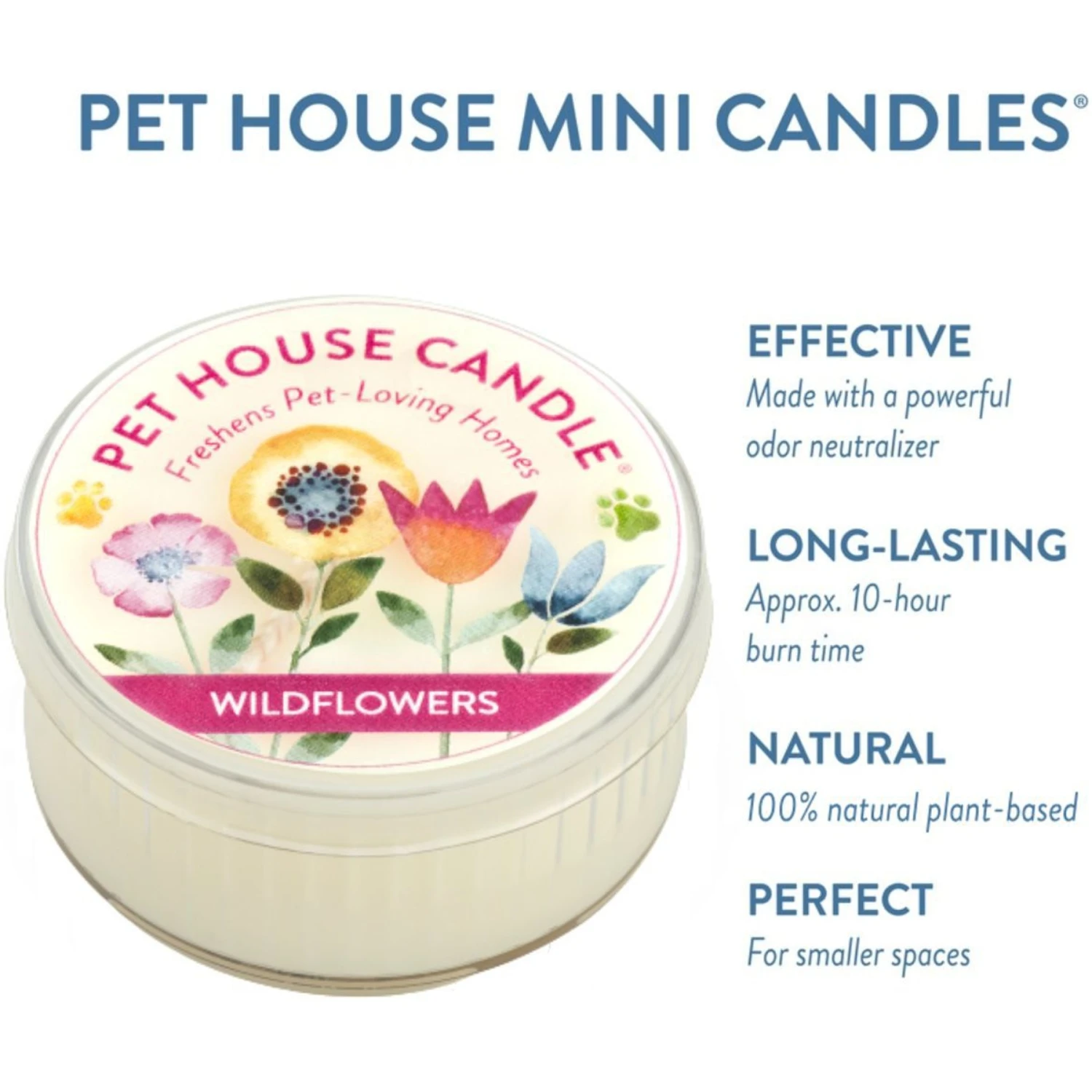 Pet House Wildflowers Natural Plant-Based Mini Candle 4 Pet House Wildflowers Natural Plant-Based Mini Candle - Image 2
