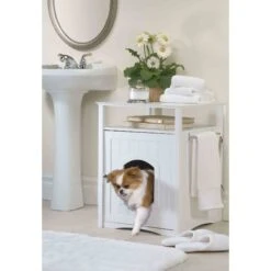 Merry Products Washroom Night Stand Multifunctional Litter Pan Cover -Furry Friends 118008 PT3. AC SS1800 V1491928153