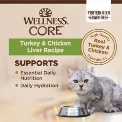 Wellness CORE Natural Grain-Free Turkey & Chicken Liver Pate Canned Kitten Food 12 Wellness CORE Natural Grain-Free Turkey & Chicken Liver Pate Canned Kitten Food -Furry Friends 118868 PT2. AC SS1800 V1695839057