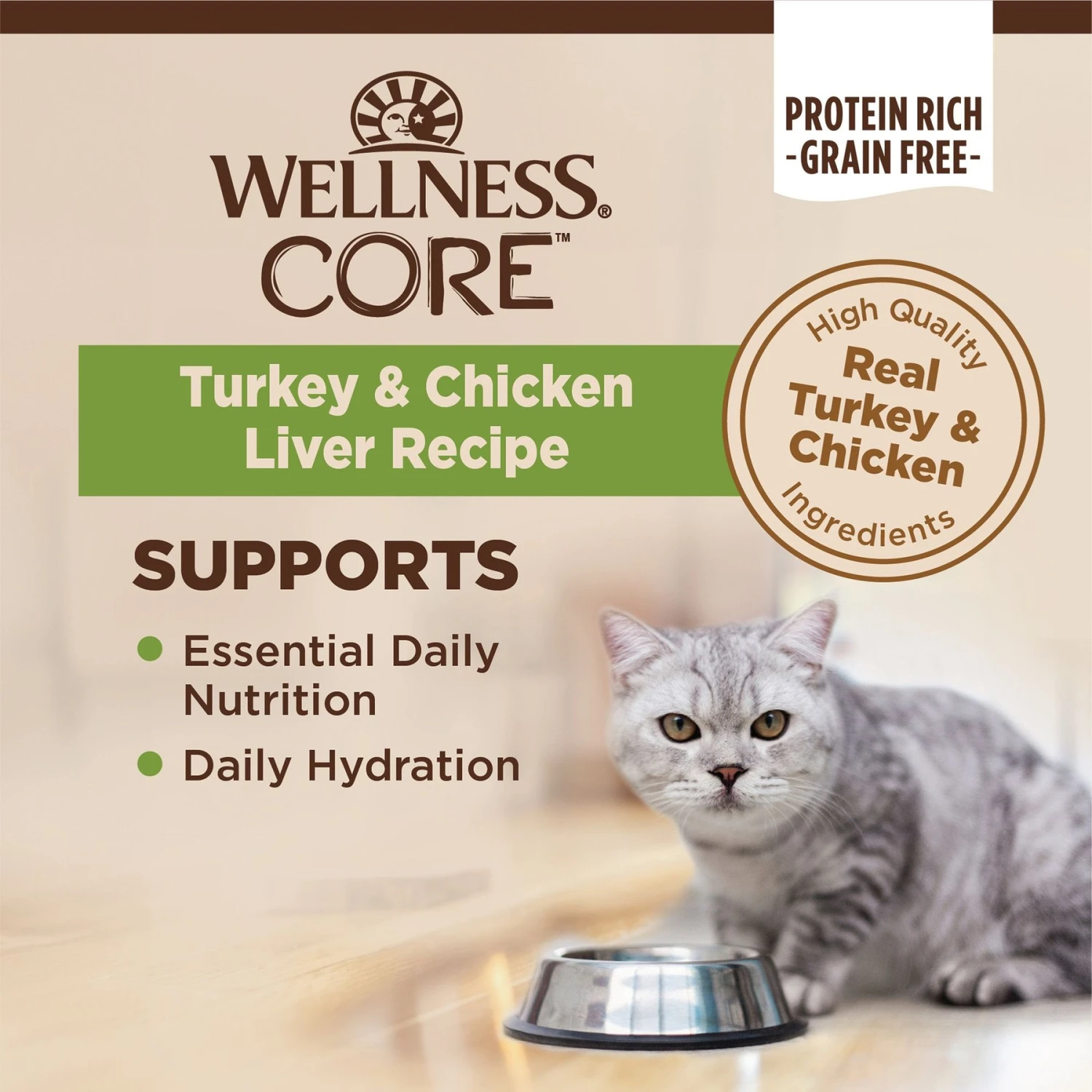 Wellness CORE Natural Grain-Free Turkey & Chicken Liver Pate Canned Kitten Food 5 Wellness CORE Natural Grain-Free Turkey & Chicken Liver Pate Canned Kitten Food - Image 3
