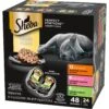 Sheba Perfect Portions Grain-Free Roasted Chicken, Gourmet Salmon & Tender Turkey Cuts In Gravy Variety Pack Adult Wet Cat Food Trays