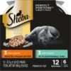 Sheba Perfect Portions Tuna & Roasted Chicken Entree Cuts In Gravy Variety Pack Adult Wet Cat Food Trays -Furry Friends 126368 MAIN. AC SS1800 V1657655409