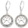 Pet Friends Pave Paw Cutout Drop Earrings -Furry Friends 129409 MAIN. AC SS1800 V1497564189