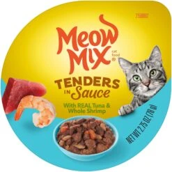 Meow Mix Tender Favorites With Real Tuna & Whole Shrimp In Sauce Cat Food Trays
