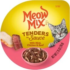 Meow Mix Tenders In Sauce With Real Chicken & Beef Wet Cat Food