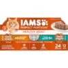 Iams Perfect Portions Healthy Adult Variety Pack Chicken & Tuna Recipe Pate Grain-Free Wet Cat Food Trays