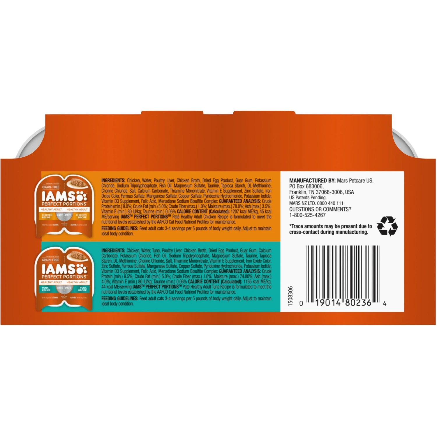 Iams Perfect Portions Healthy Adult Variety Pack Chicken & Tuna Recipe Pate Grain-Free Wet Cat Food Trays 4 Iams Perfect Portions Healthy Adult Variety Pack Chicken & Tuna Recipe Pate Grain-Free Wet Cat Food Trays - Image 2