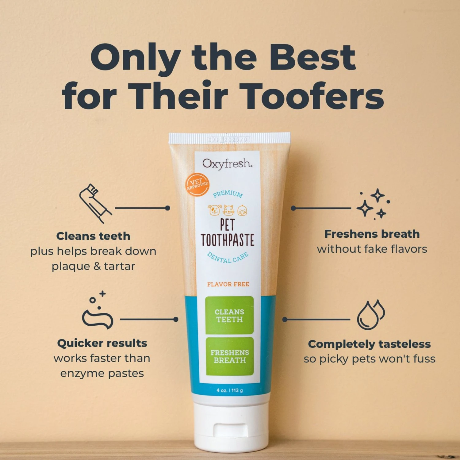 Oxyfresh Premium Vet Formulated Plaque & Tartar Cat & Dog Toothpaste, 4-oz bottle 4 Oxyfresh Premium Vet Formulated Plaque & Tartar Cat & Dog Toothpaste, 4-oz bottle - Image 2