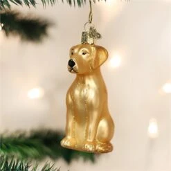 Old World Christmas Yellow Labrador Retriever Glass Tree Ornament -Furry Friends 131993 PT1. AC SS1800 V1509638822