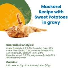 Almo Nature HQS Complete Mackerel Recipe With Sweet Potatoes Grain-Free Canned Cat Food -Furry Friends 132355 PT4. AC SS1800 V1632848495