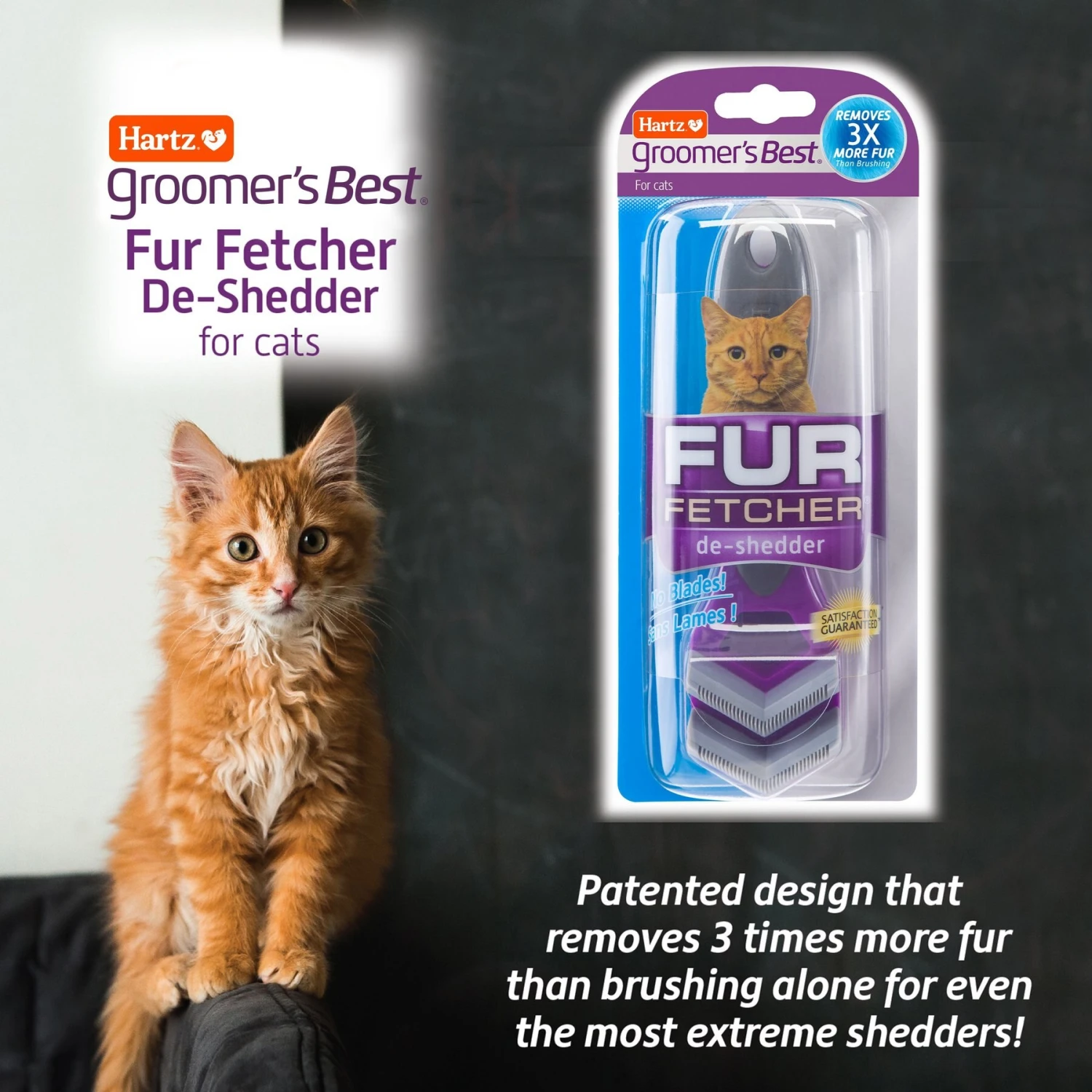 Hartz Groomer's Best Fur Fetcher DeShedding Cat Brush 4 Hartz Groomer's Best Fur Fetcher DeShedding Cat Brush - Image 2