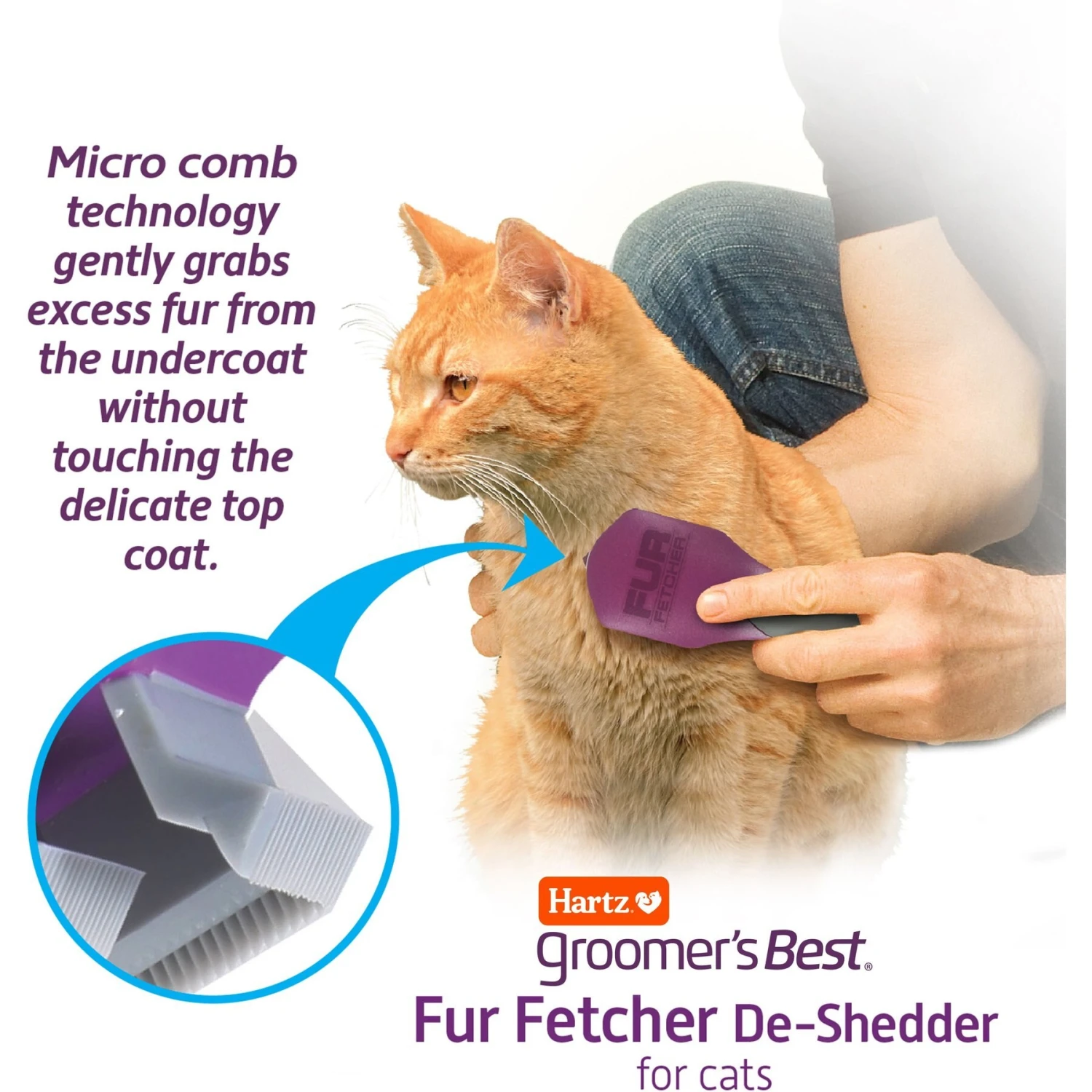 Hartz Groomer's Best Fur Fetcher DeShedding Cat Brush 5 Hartz Groomer's Best Fur Fetcher DeShedding Cat Brush - Image 3