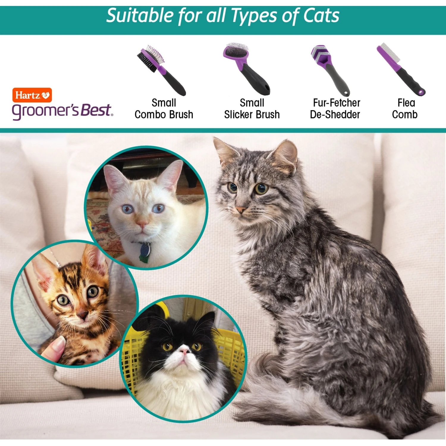 Hartz Groomer's Best Fur Fetcher DeShedding Cat Brush 7 Hartz Groomer's Best Fur Fetcher DeShedding Cat Brush - Image 5