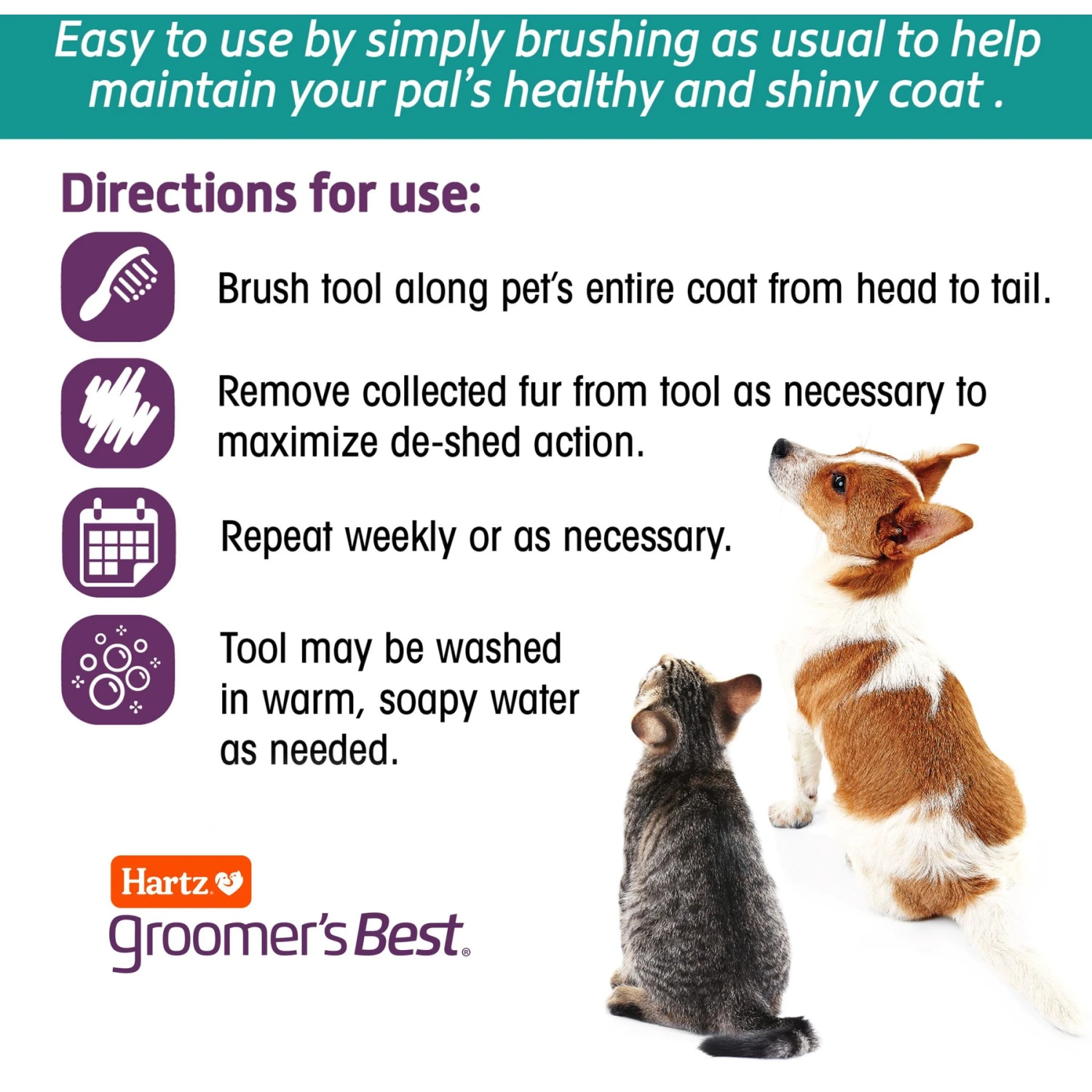 Hartz Groomer's Best Fur Fetcher DeShedding Cat Brush 8 Hartz Groomer's Best Fur Fetcher DeShedding Cat Brush - Image 6