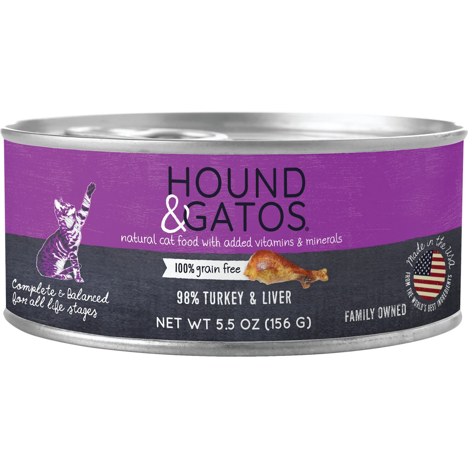 Hound & Gatos 98% Turkey & Liver Formula Grain-Free Canned Cat Food 3 Hound & Gatos 98% Turkey & Liver Formula Grain-Free Canned Cat Food