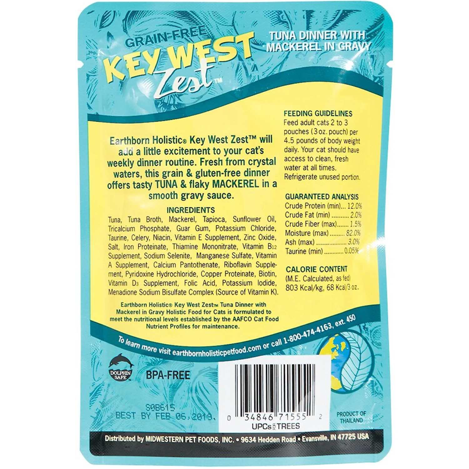 Earthborn Holistic Key West Zest Tuna Dinner With Mackerel In Gravy Grain-Free Cat Food 4 Earthborn Holistic Key West Zest Tuna Dinner With Mackerel In Gravy Grain-Free Cat Food - Image 2