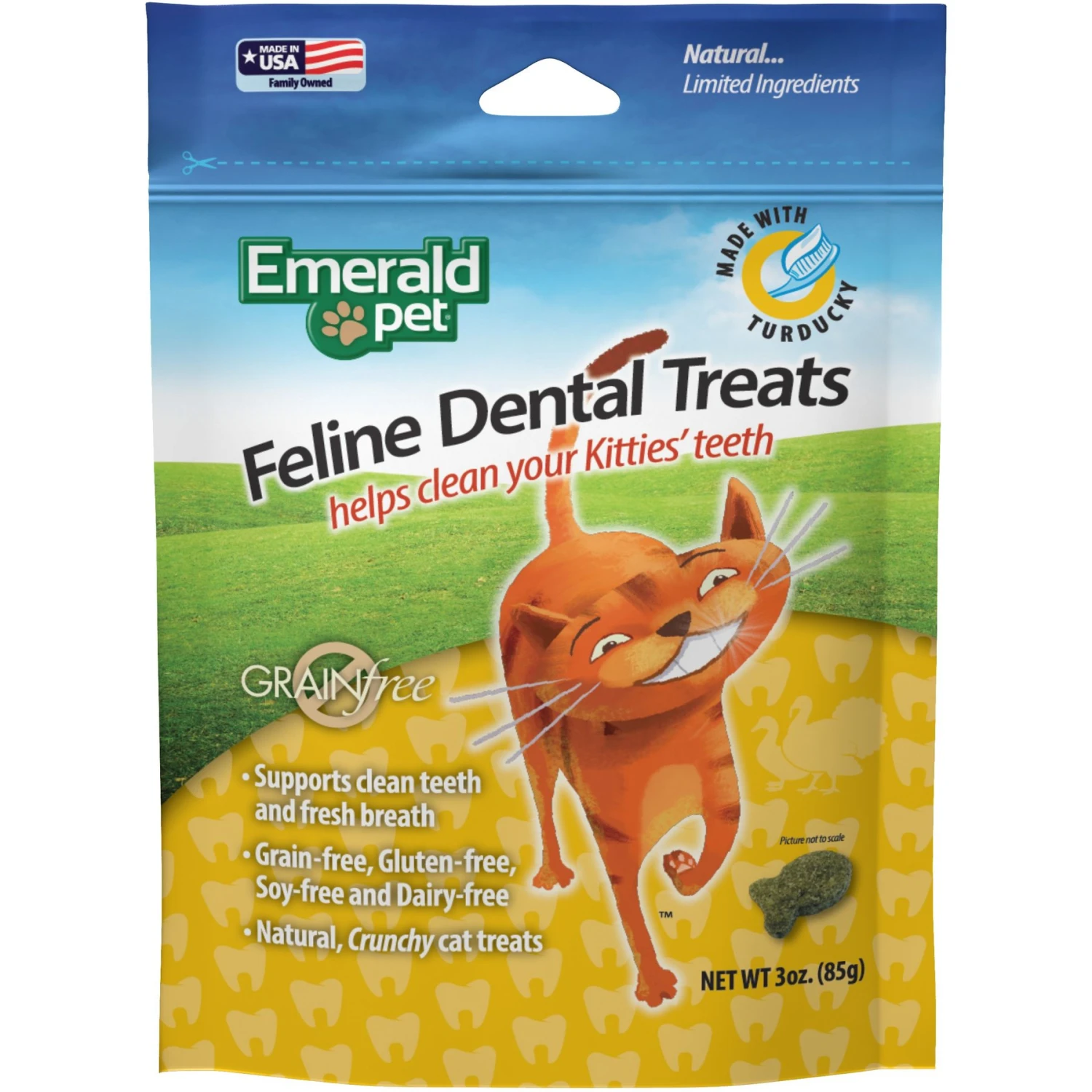Emerald Pet Feline Dental Treats With Turducky Cat Treats 3 Emerald Pet Feline Dental Treats With Turducky Cat Treats