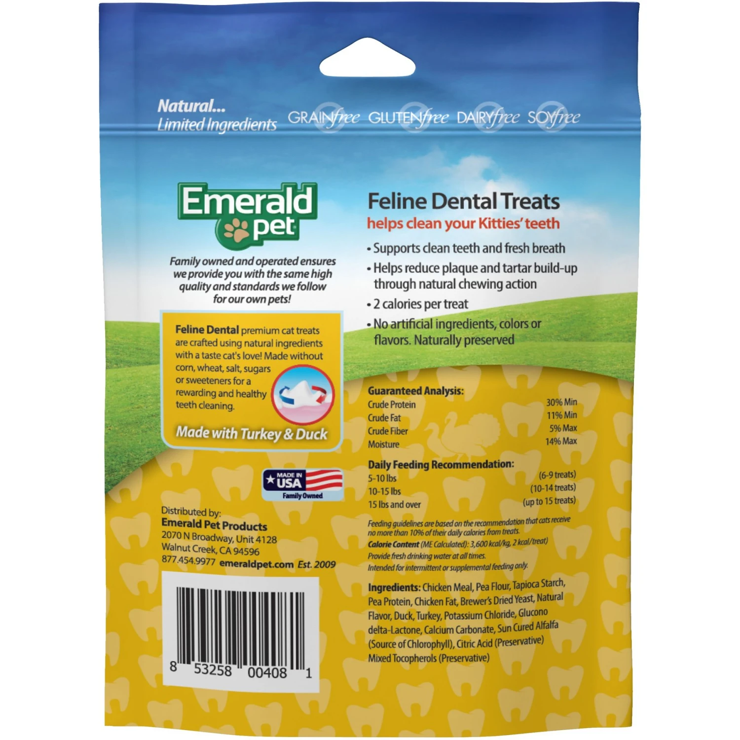Emerald Pet Feline Dental Treats With Turducky Cat Treats 4 Emerald Pet Feline Dental Treats With Turducky Cat Treats - Image 2
