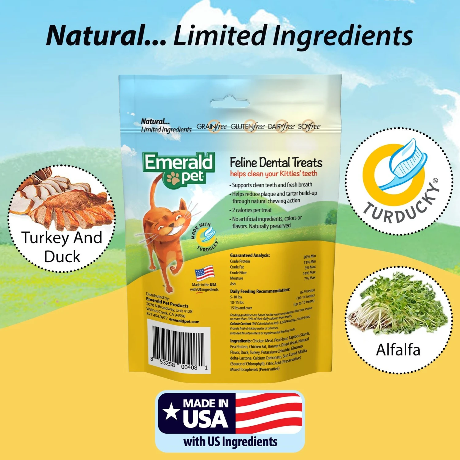 Emerald Pet Feline Dental Treats With Turducky Cat Treats 7 Emerald Pet Feline Dental Treats With Turducky Cat Treats - Image 5