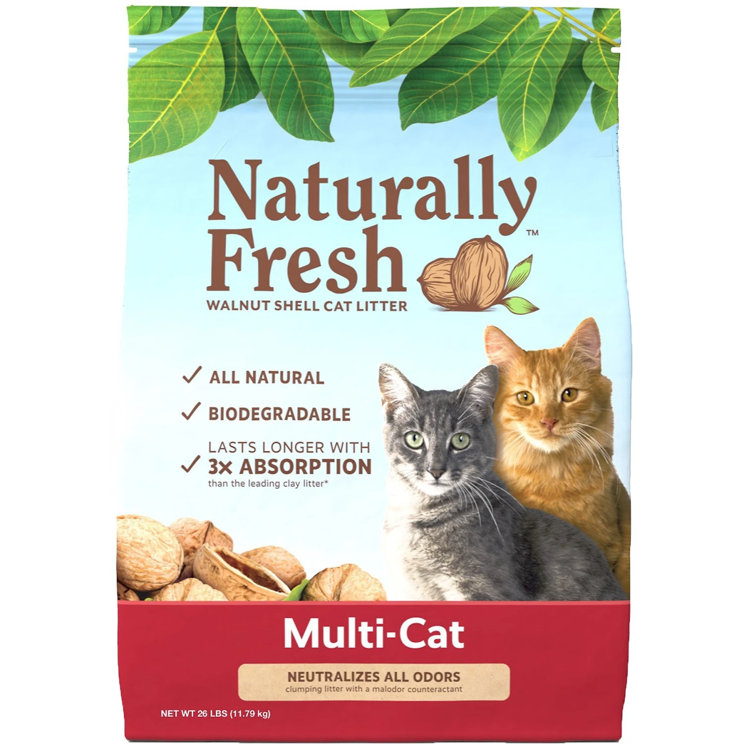 Naturally Fresh Multi-Cat Unscented Clumping Walnut Cat Litter 3 Naturally Fresh Multi-Cat Unscented Clumping Walnut Cat Litter