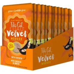 Tiki Cat Luau Velvet Mousse Chicken Grain-Free Wet Cat Food, 2.8-oz Pouch, Case Of 12 -Furry Friends 145197 PT3. AC SS1800 V1700598914
